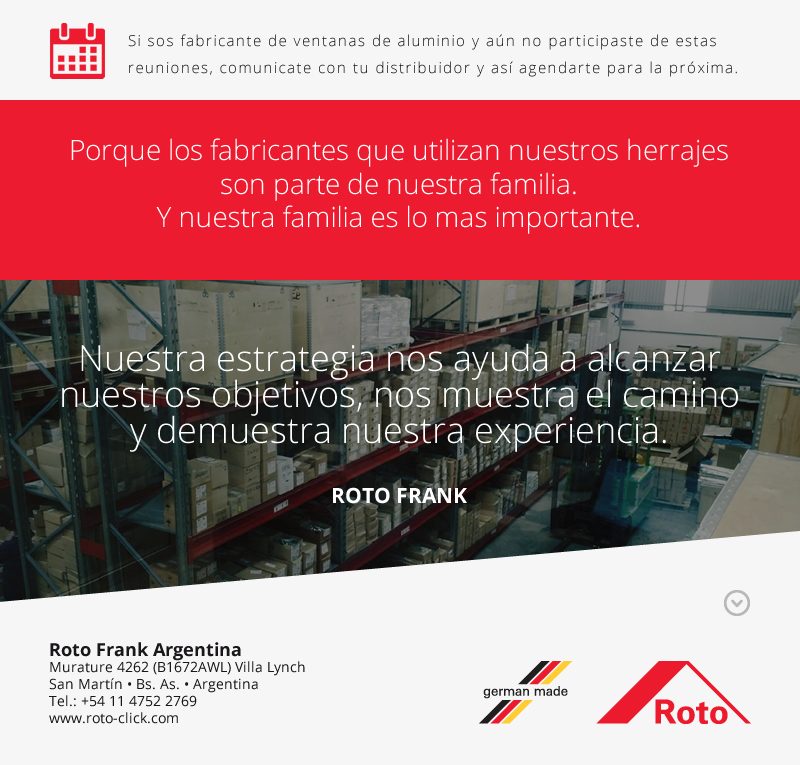 Novedades Roto Frank - RONDA DE CAPACITACIONES PARA FABRICANTES DE VENTANAS DE ALUMINIO.